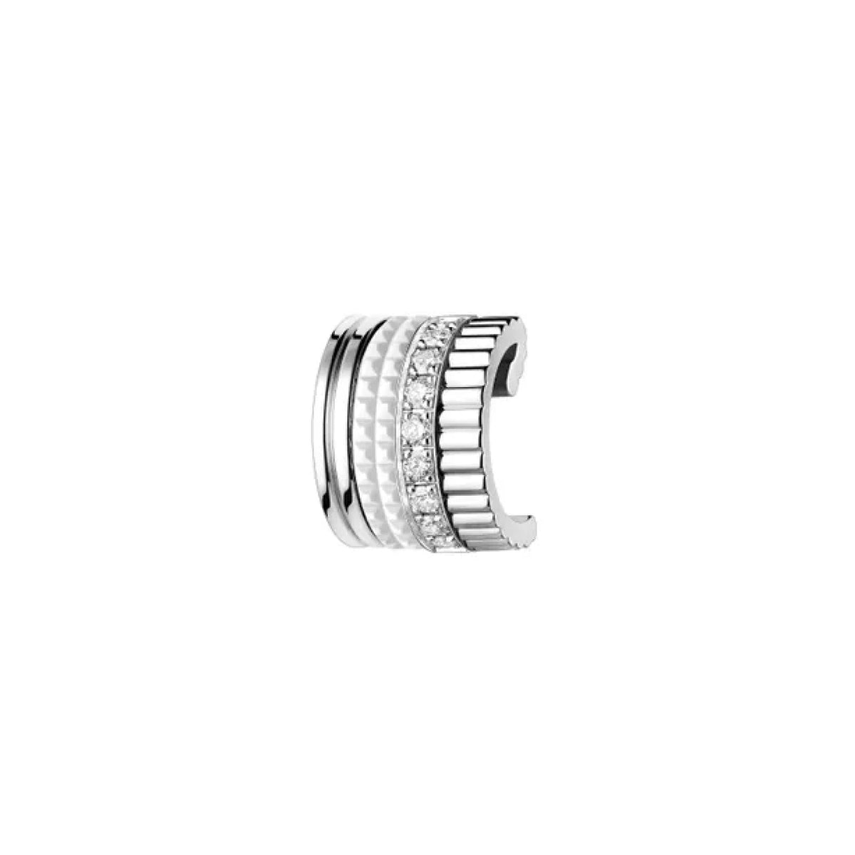 QUATRE DOUBLE WHITE EDITION CLIP EARRING<br><font size=1pt>キャトル ダブルホワイト シングル クリップイヤリング スモール</font>