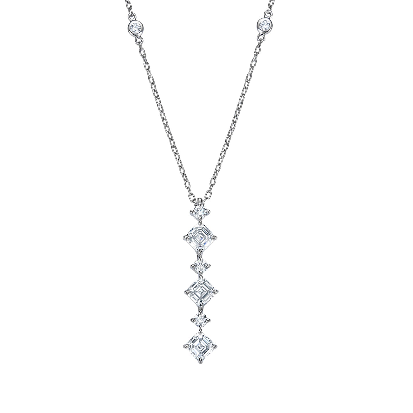 ROYAL ASSCHER CUT PLATINUM DIAMOND PENDANT<br><font size=1pt>ロイヤル・アッシャー・カット プラチナ ダイヤモンド ペンダント</font>