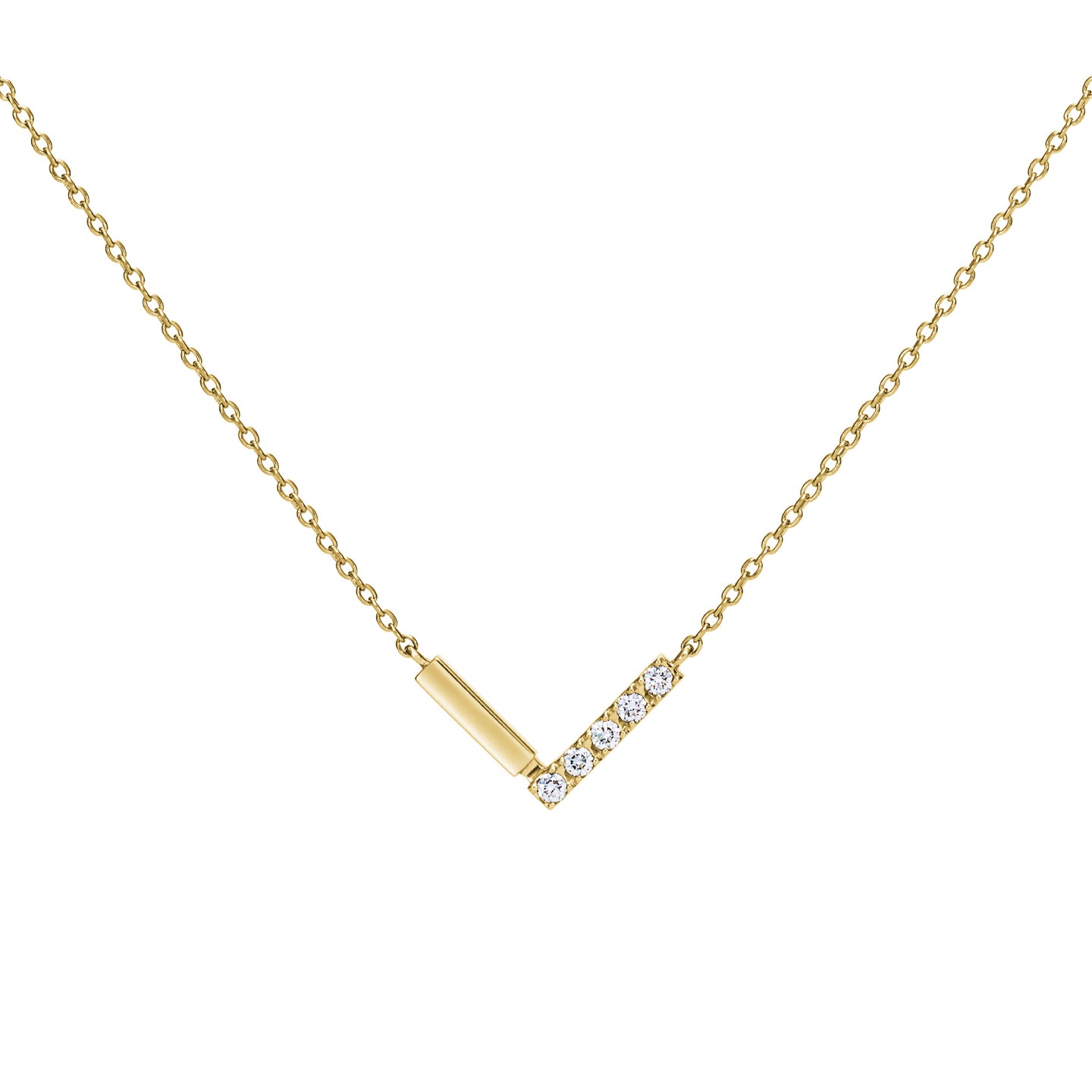 LINE K18YG DIAMOND PENDANT<br><font size=1pt>ライン K18イエローゴールド ダイヤモンド ペンダント</font>