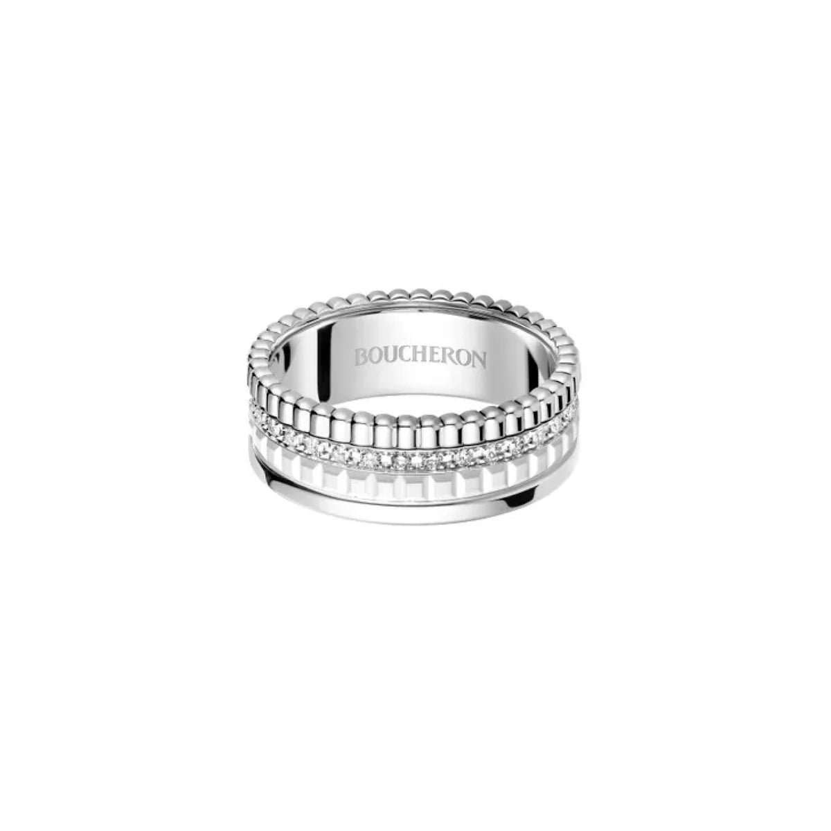 QUATRE DOUBLE WHITE EDITION SMALL RING<br><font size=1pt>キャトル ダブルホワイト ダイヤモンド リング スモール</font>