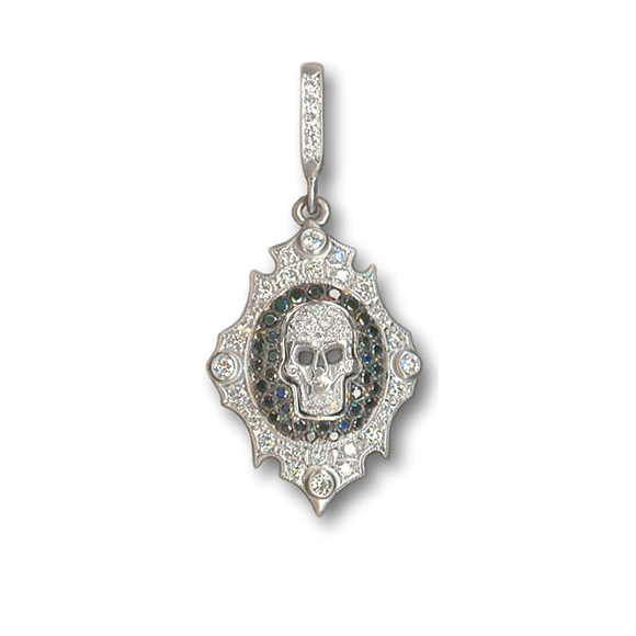 MINI”QUEEN OF SPADES”PENDANT/SKULL APPLIQUE