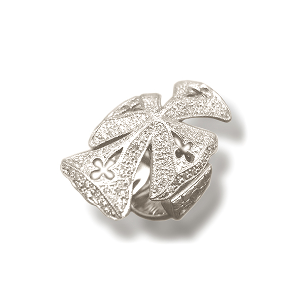 ELONGATED PAVE MALTESE CROSS RING