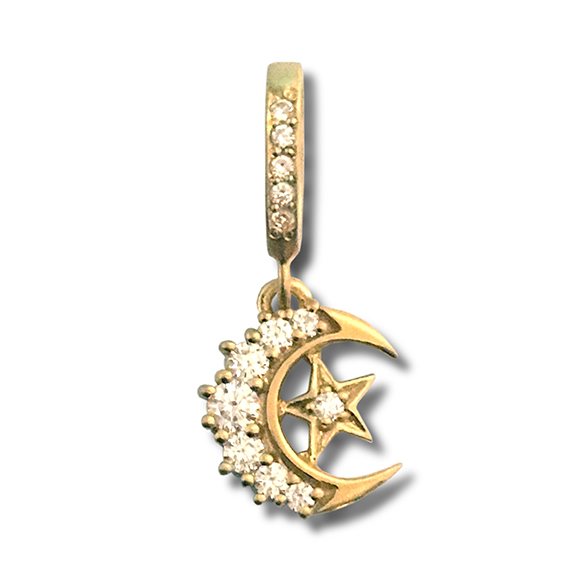 EXTRA SMALL CRESCENT MOON/STAR PENDANT