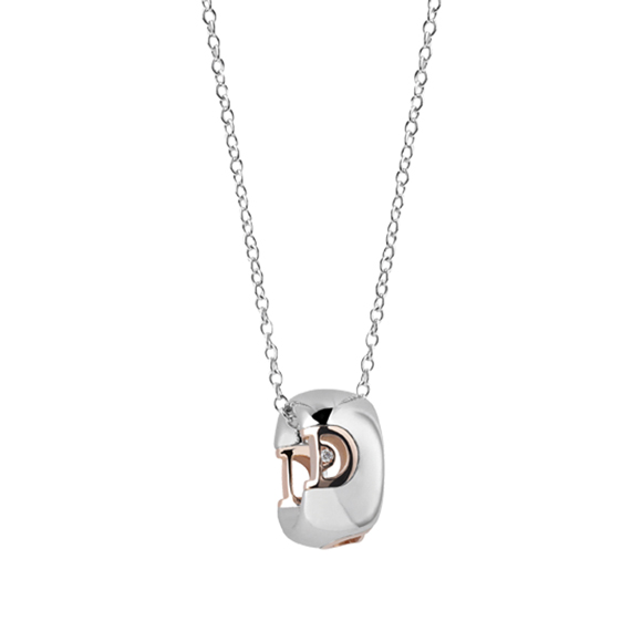 d icon white pink gold and diamond necklace 20054387 damiani