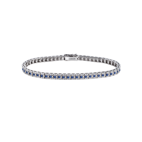 BELLE ÉPOQUE　WHITE GOLD BRACELET WITH DIAMONDS AND SAPPHIRES