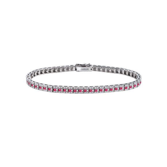 BELLE ÉPOQUE　WHITE GOLD BRACELET WITH DIAMONDS AND RUBIES
