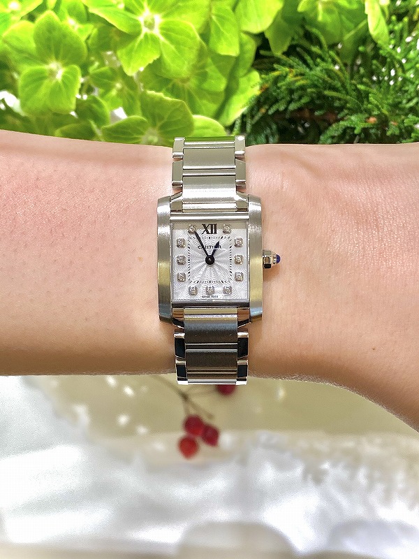 最大90%OFFクーポン PG フランセーズ カルティエ 腕時計 ダイヤ タンク ♡ Cartier 腕時計(アナログ)