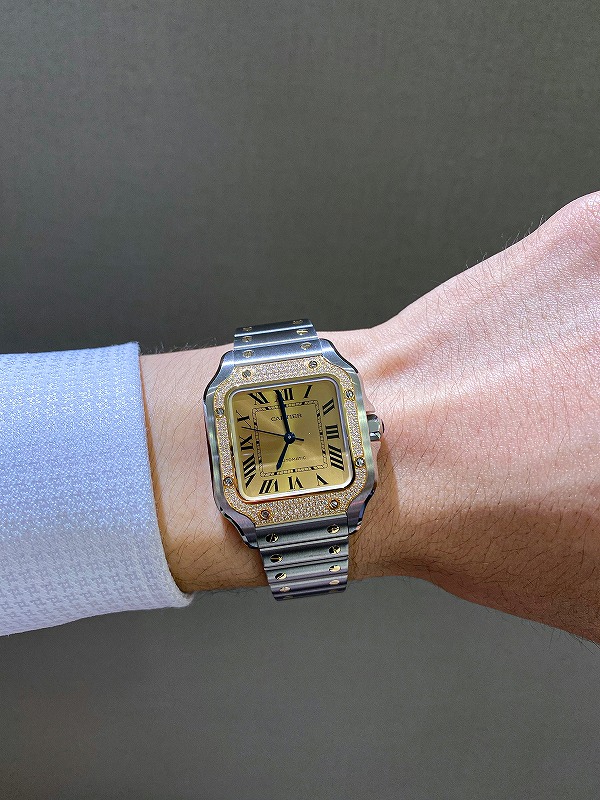 ダイヤとゴールドが上品に輝く💎/カルティエ サントスダイヤ ダイヤとゴールドが上品に輝く💎/カルティエ サントスダイヤ