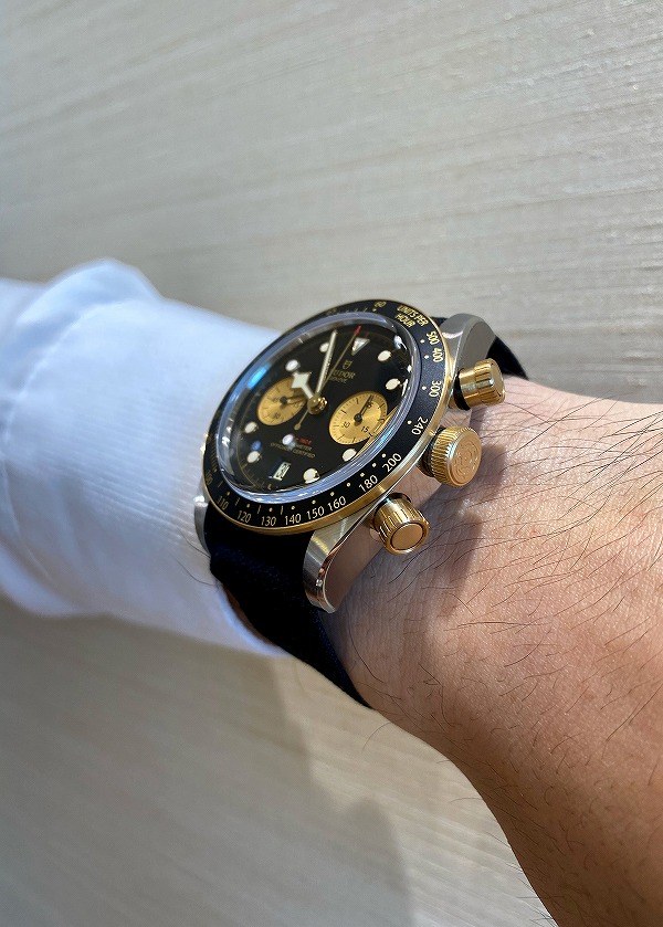 TUDOR 79363N ブラックベイクロノS&G ブレスとファブリックブレス www ...