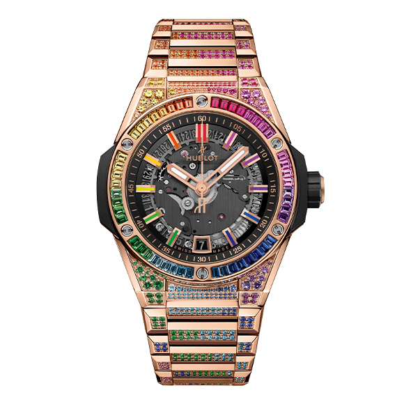 BIG BANG INTEGRATED TIME ONLY KING GOLD RAINBOW