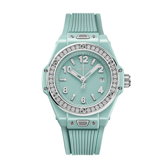 BIG BANG ONE CLICK MINT GREEN CERAMIC DIAMONDS