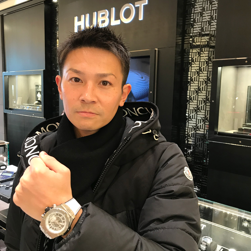 在庫あり チタニウム HUBLOTアリゲーターバンド メンズ