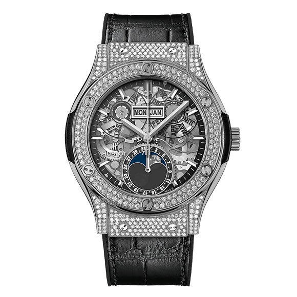 CLASSIC FUSION AEROFUSION MOONPHASE TITANIUM PAVE