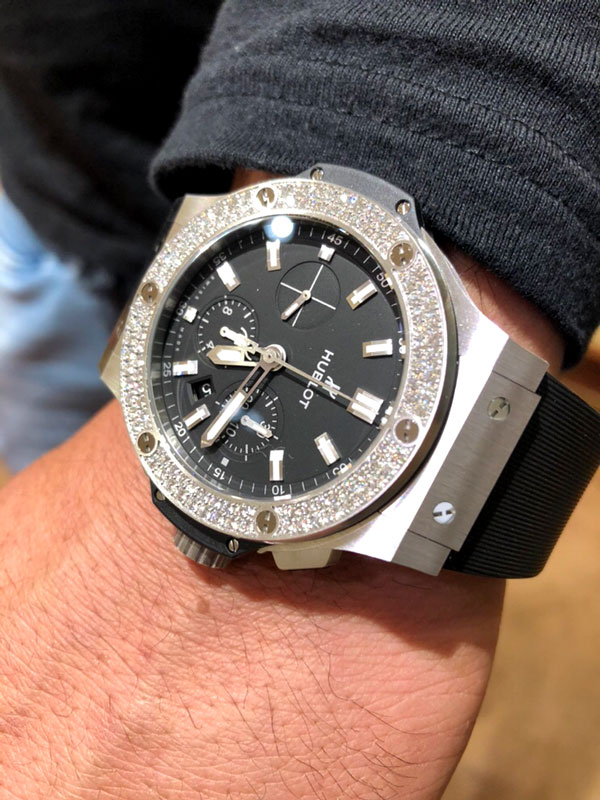 ウブロ HUBLOT 301.SX.1170.RX.1104 ビッグバン スチール ダイヤモンド 自動巻き メンズ _752255