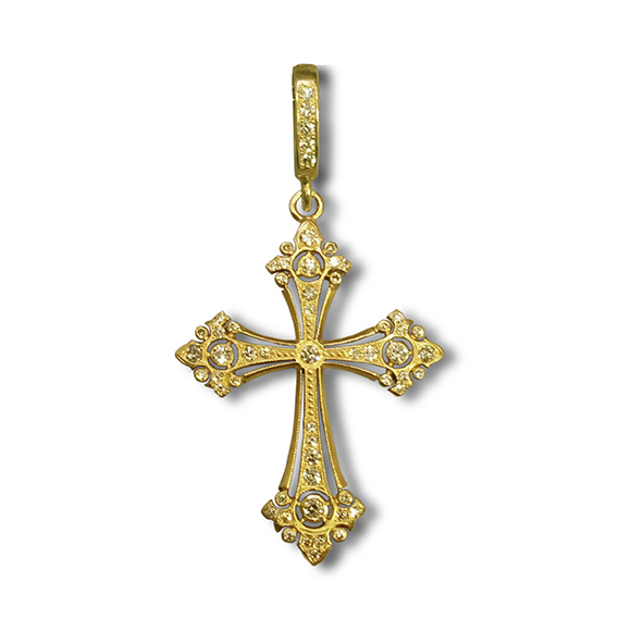 MINI ENGRAVED GOTHIC CROSS POINTY ARMS
