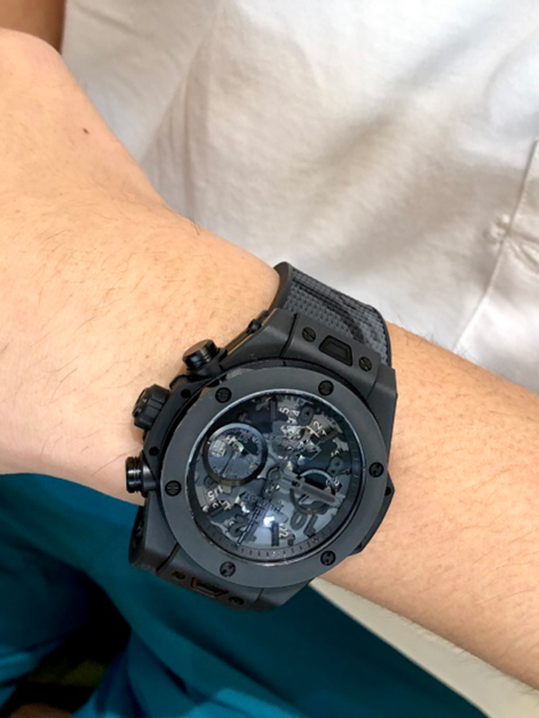 新品 HUBLOT × Yohji Yamamoto ウブロ ヨウジヤマモト レザー ブラック カモ 付属品 ウォッチケース トラベルケース