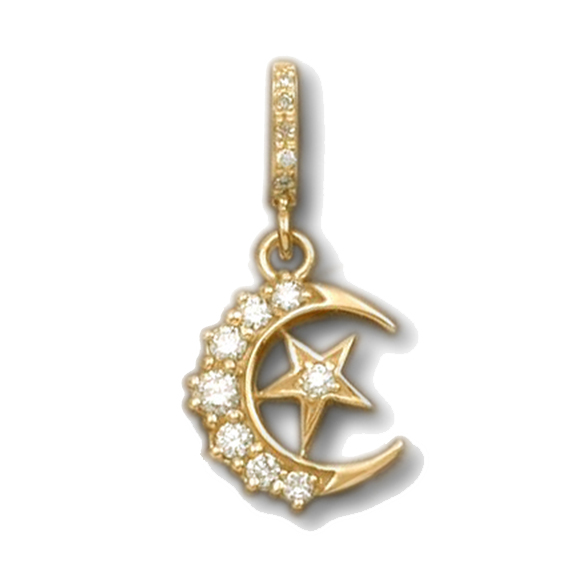 CRESCENT MOON/STAR PENDANT