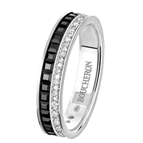 QUATRE BLACK RING HALF DIAMOND